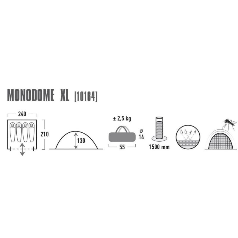 High Peak Zelt Monodome XL blau/grau