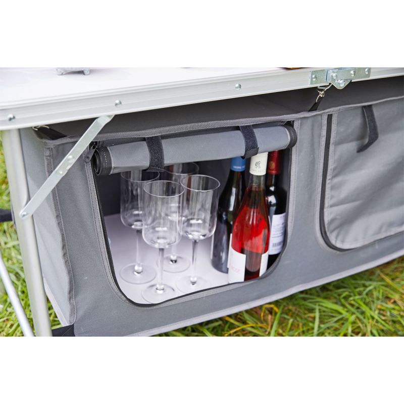 Haveson Camping-Tisch mit Ablagefächern