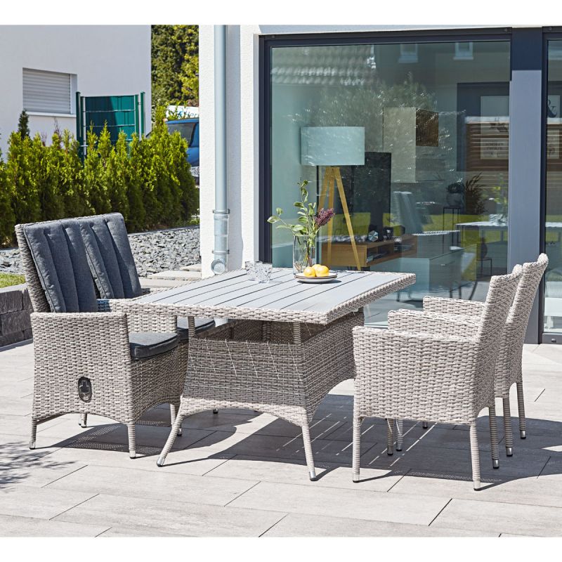 Haveson Gartentisch Milano grau-meliert 150 x 75 x 90 cm